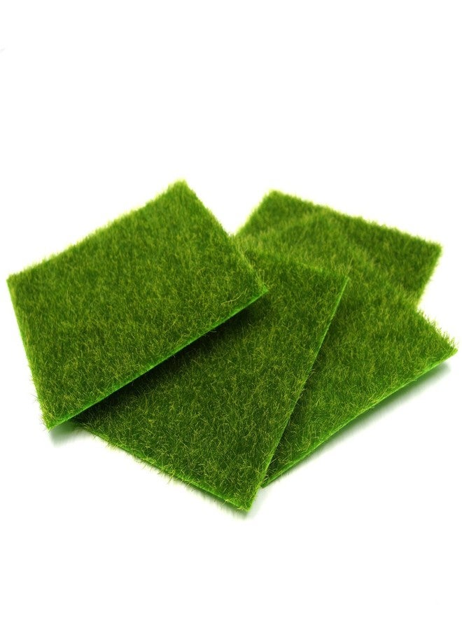 EMiEN 6''x6''Life-Like Artificial Grass Lawn Miniature Ornament for for DIY Fairy Garden Dollhouse Decoration (4 Pack) - Image 3